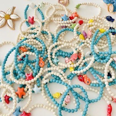 Pulseiras corações, com pedras naturais #130