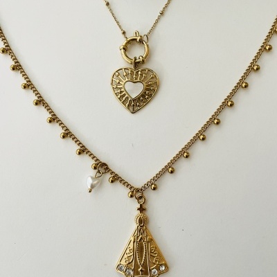 Colar Nossa Senhora Aparecida Viana ou colar coração