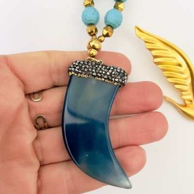 Japamala pedras naturais turquesa - chifre