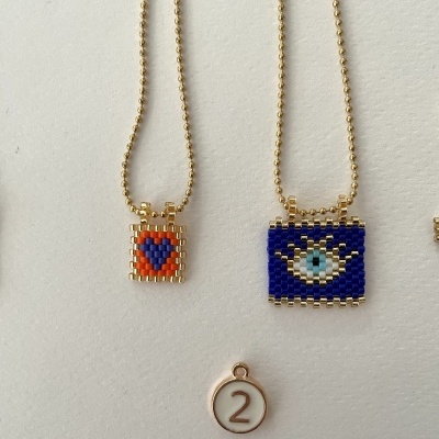 Colares Escapulário com missangas japonesas #10