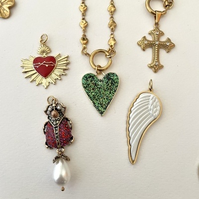 Corrente corações em aço, com fecho. Sem pendente