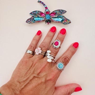 Anéis em aço ajustáveis - prateados #288