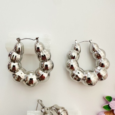 Argolas  prateadas #16*