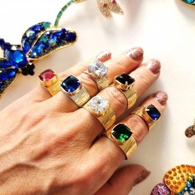 Anéis com cristal #27