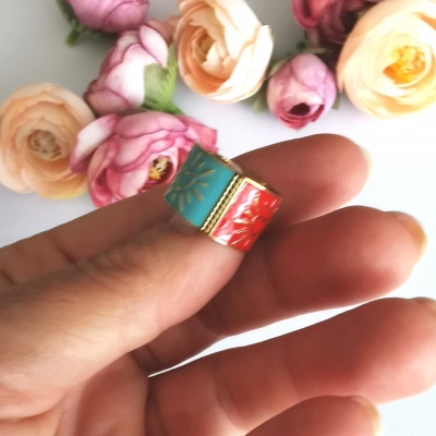 Anéis em aço ajustáveis rosa #32