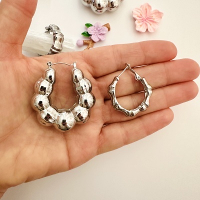 Argolas  prateadas #16*