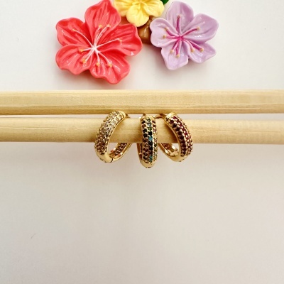 Argolas zircónias coloridas* mod#2