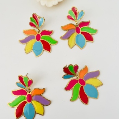 Brincos Flores coloridos *