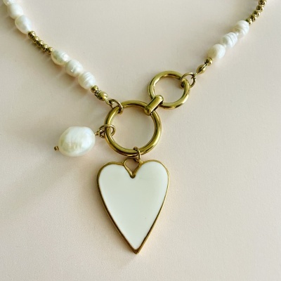Colar coração ou brincos concha