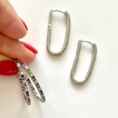 Argolas zircónias ovais #95*