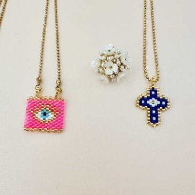 Colares Escapulário com missangas japonesas #57