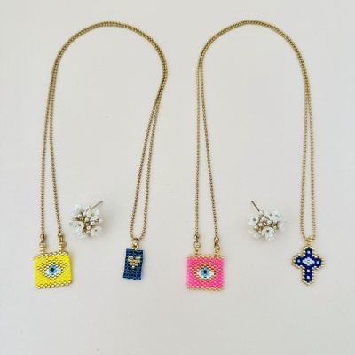 Colares Escapulário com missangas japonesas #57