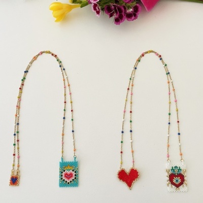 Colares Escapulário com missangas japonesas #33