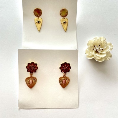 Cópia de Brincos olho e zircónias e pérolas