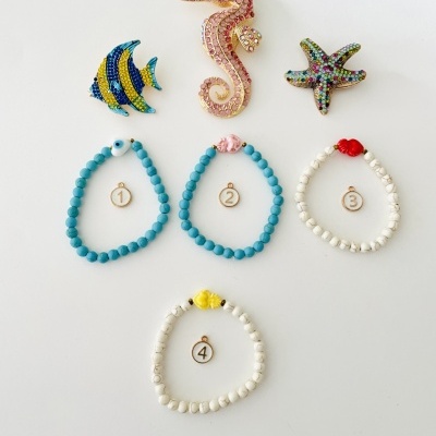 Pulseiras corações, com pedras naturais #130