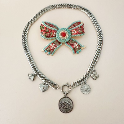 Gargantilha em aço - olho