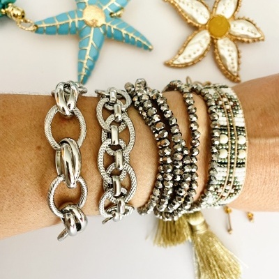 Pulseiras prateadas #123