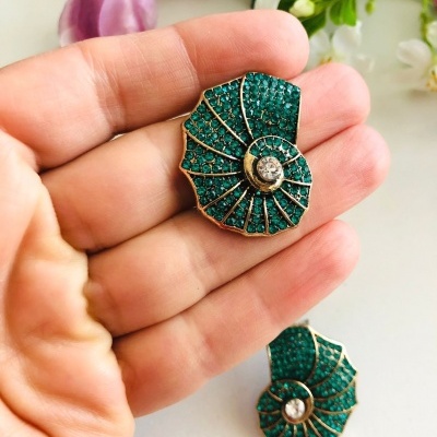 Brincos verdes e transparentes