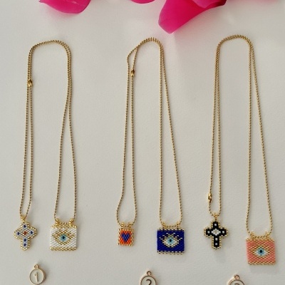 Colares Escapulário com missangas japonesas #10