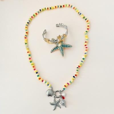 Colar pedras - pendentes mar