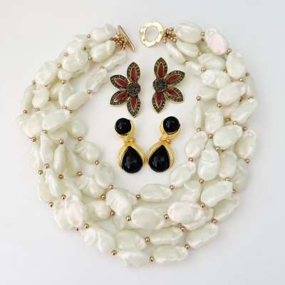 Colar pérolas sintéticas