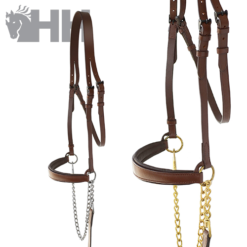 CABEÇADA PRESENTLOROS HH ECO COURO COM CORRENTE SEM TESTEIRA