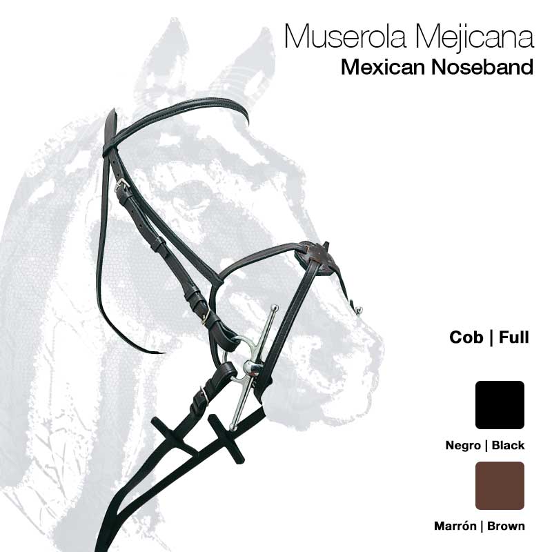 CABEÇADA EM COURO C/ FOCINHEIRA MEXICANA