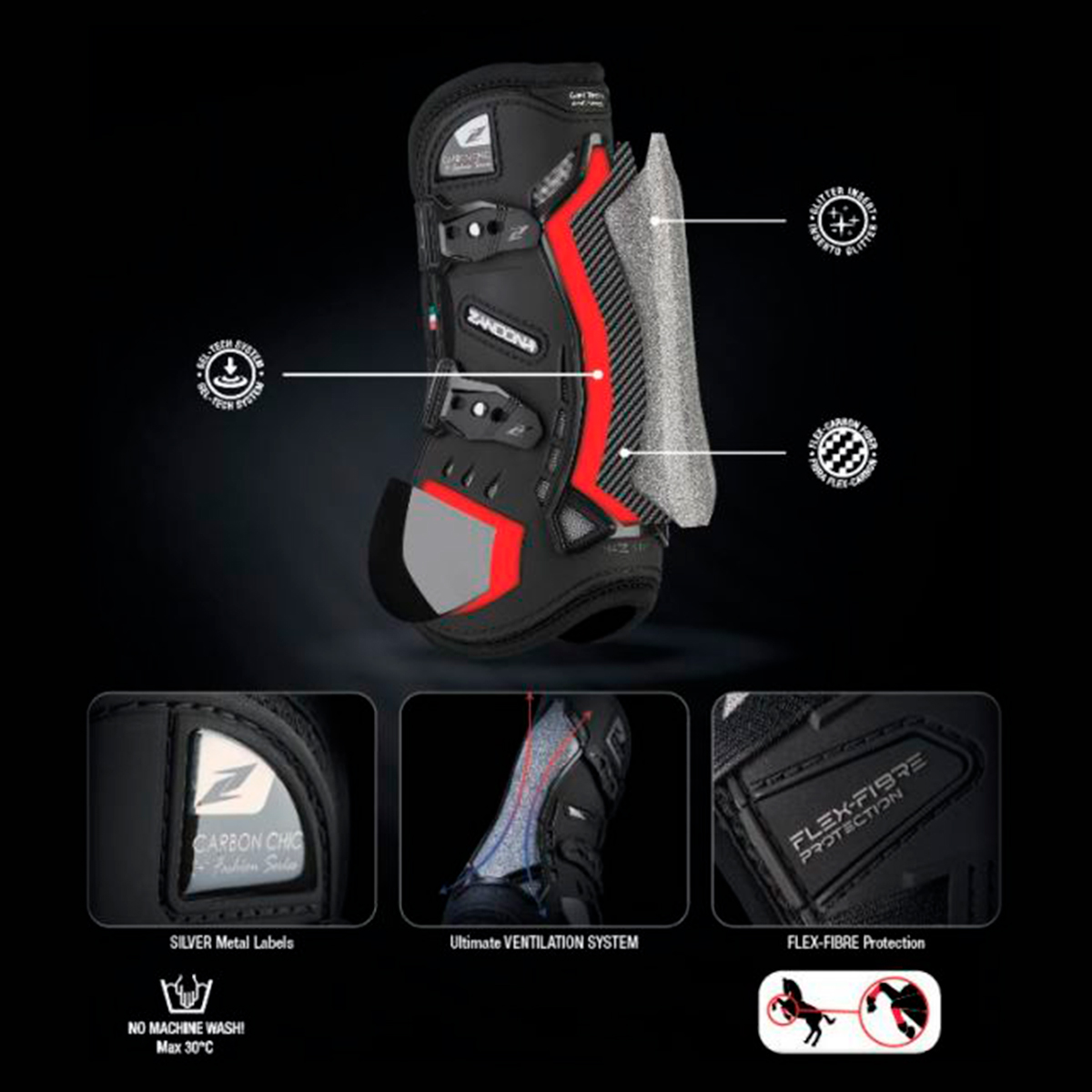 PROTETOR ZANDONÀ CARBON CHIC TENDÃO (PAR)