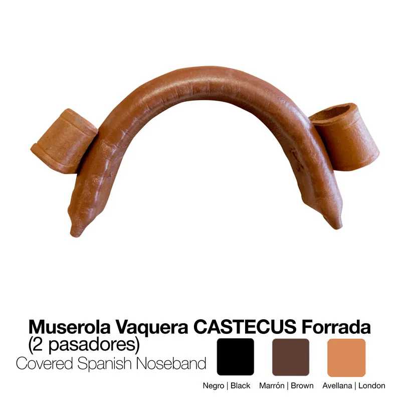 Muserola vaqueira CASTECUS forrada com dois pasadores em várias cores