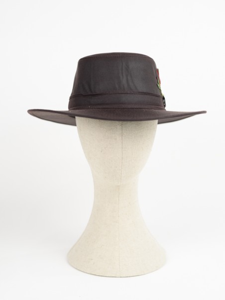 CHAPÉU SOMBRERO PLUMA BRITISH IMPERMEÁVEL CASTANHO