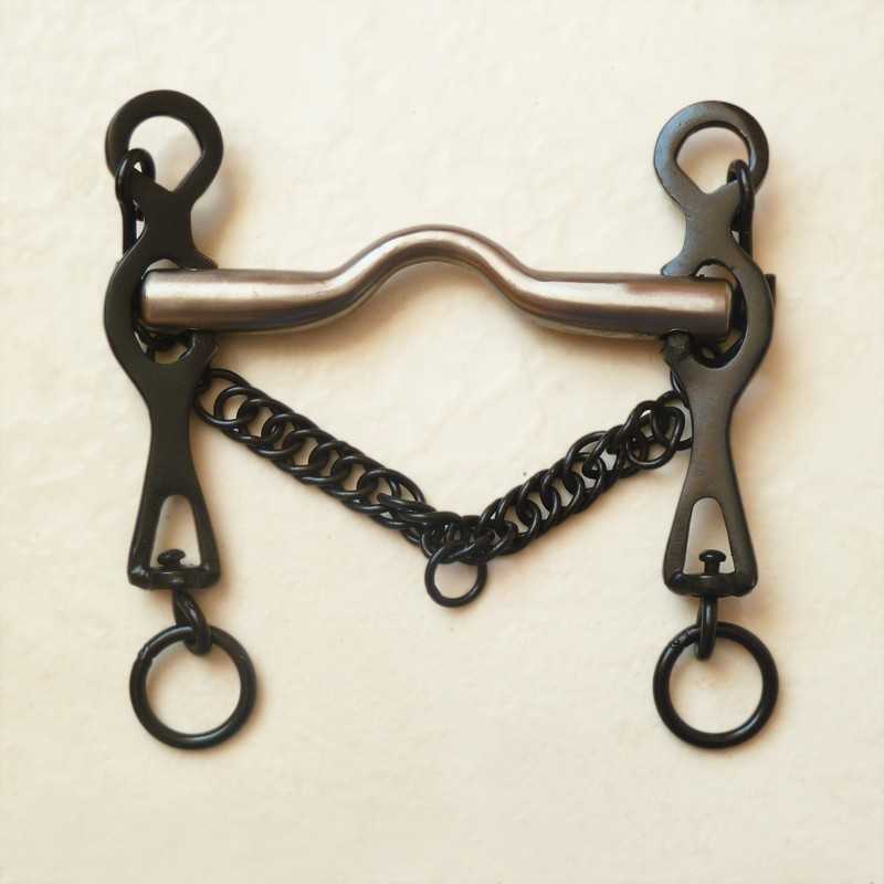 FREIO PORTUGUÊS PAVONADO EMBOCADURA LISA INOX