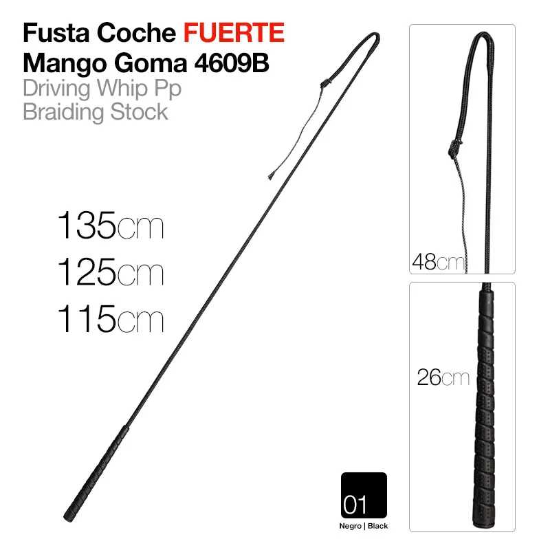 CHICOTE DE ATRELAGEM FORTE C/BORRACHA 4609B PRETO 115CM