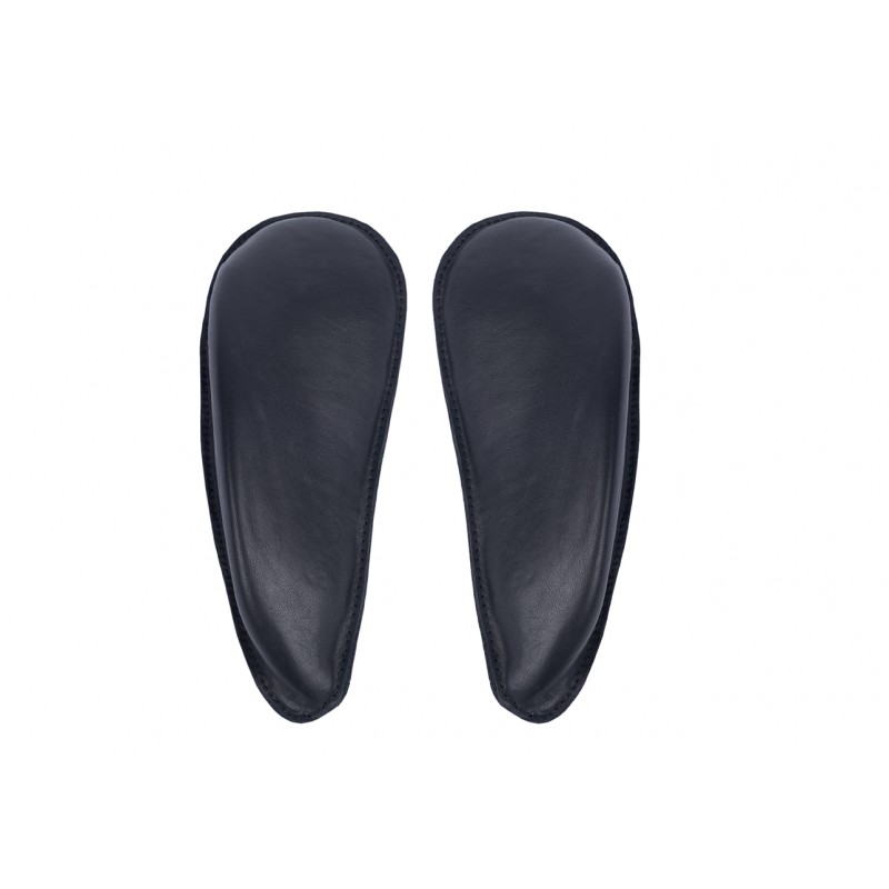 Palmilhas de couro pretas anatómicas com acabamento costurado