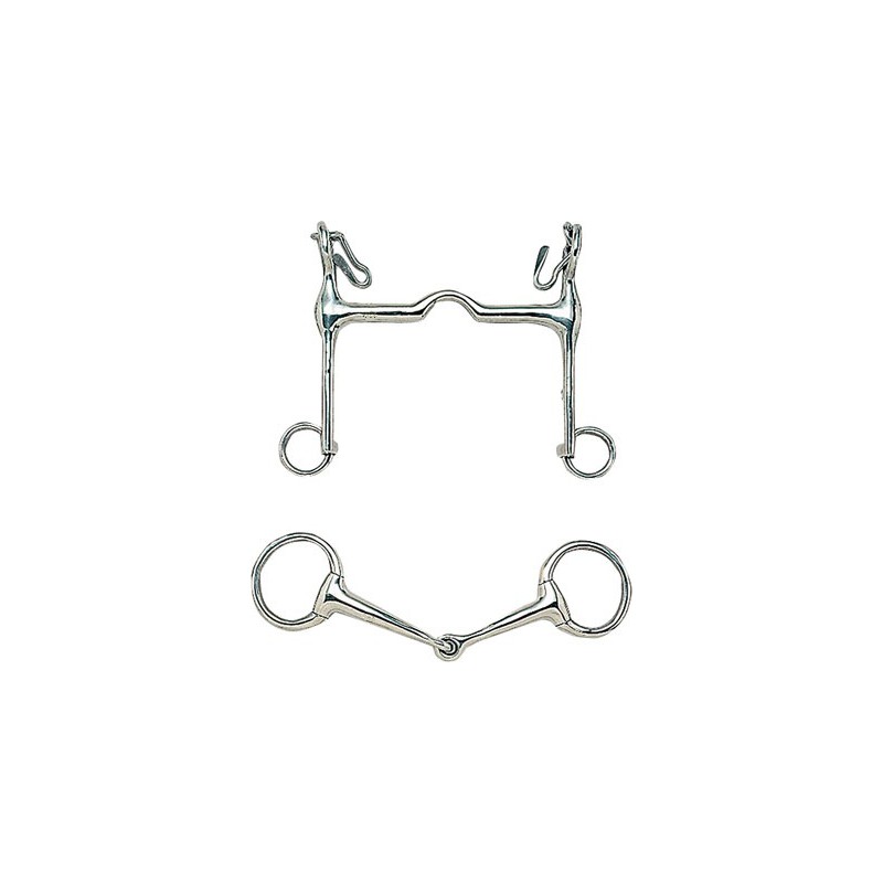 Conjunto freio e bridão em aço inoxidável