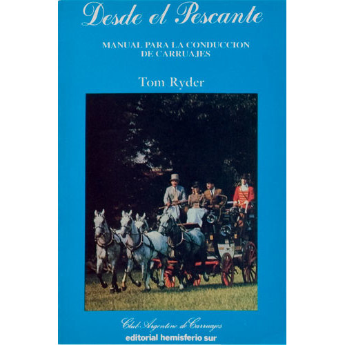Capa de livro azul com título, subtítulo, autor e foto de carruagem e cavalos