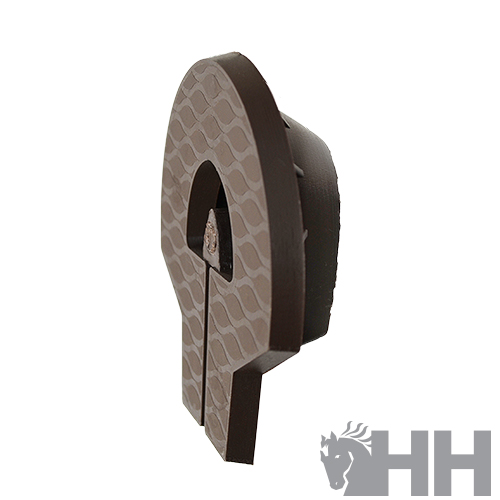 Alvo de ferro em forma de ferradura castanha com textura e base preta