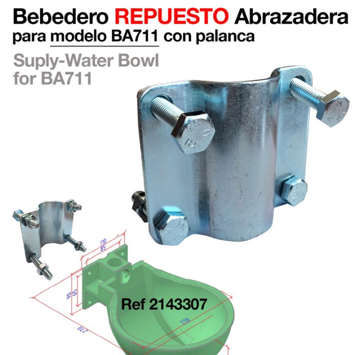 BRAÇADEIRA DE SUBSTITUIÇÃO PARA BEBEDOURO BA711 (4 FUROS)