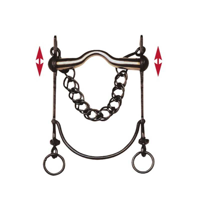 FREIO EMBOCADURA INOX. MÓVEL BARRA CURVA PAVONADO