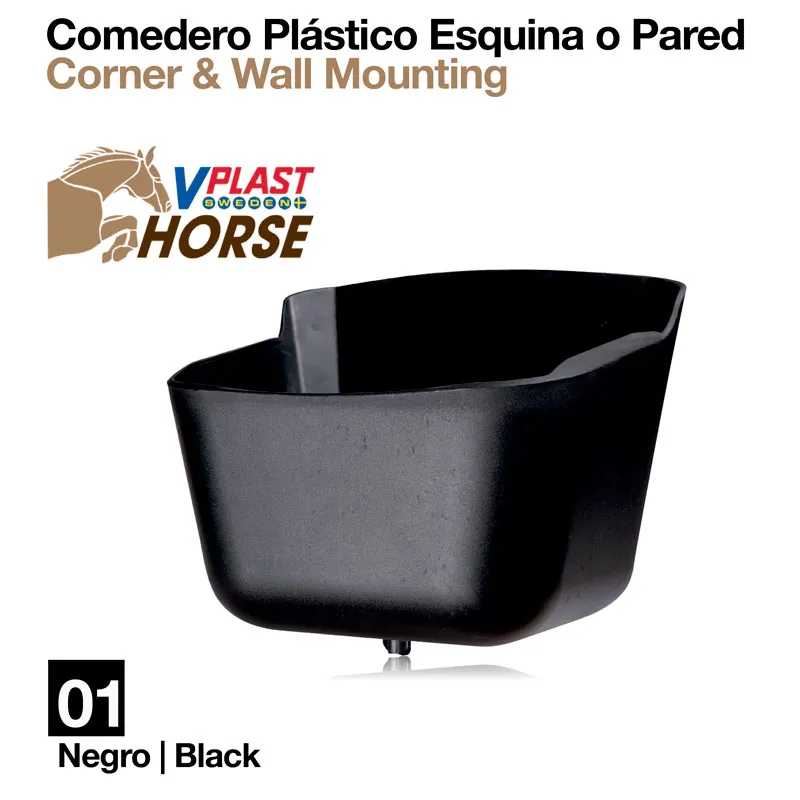 COMEDOURO PLÁSTICO DE CANTO OU PARED VA00037 PRETO