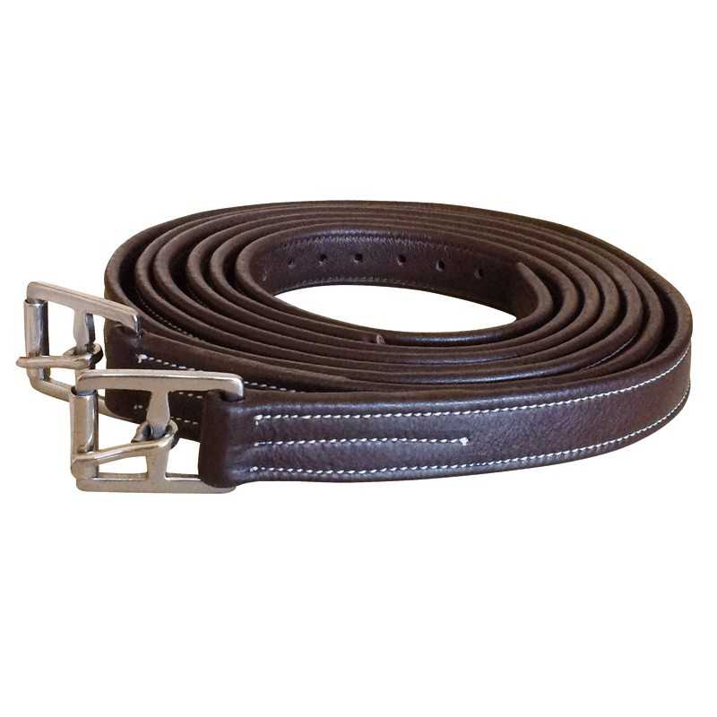 Loros PARA SELA INGLESA EM COURO DUPLO, FIVELA INOX