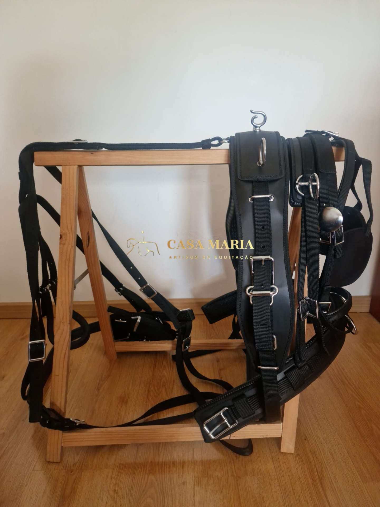 Arreios de Atrelagem de Peitoral - Engate Rápido - Preto