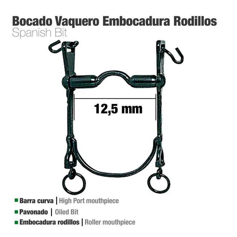 FREIO VAQUEIRO B/CURVA EMB.ROD. 12.5CM