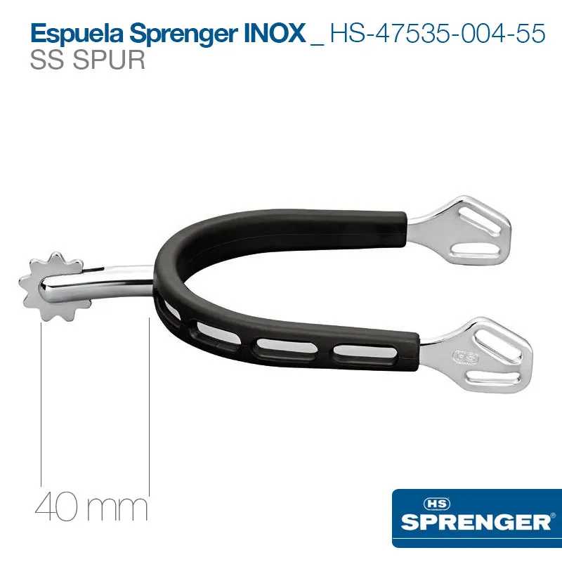 Espuela Sprenger inox cabo preto disco dentado 40 mm