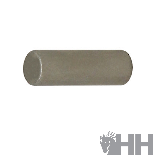 Peça cilíndrica cinza com extremidades arredondadas