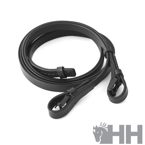 Correia preta de couro para cavalo com fivelas pretas