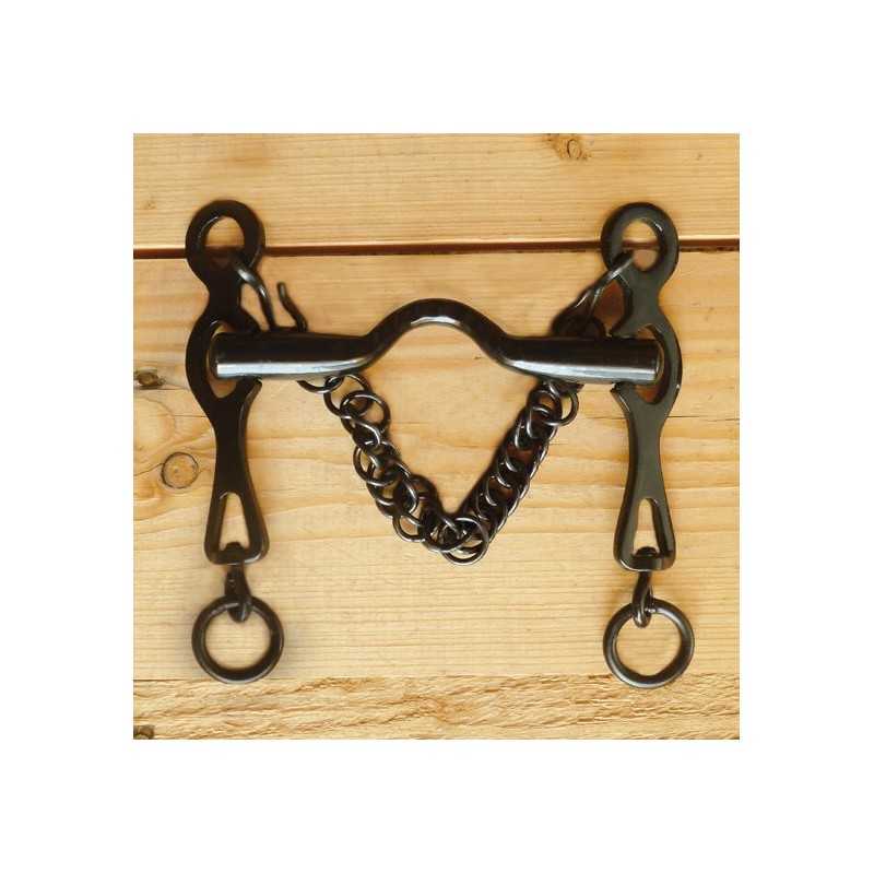 FREIO PORTUGUÊS PAVONADO EMBOCADURA ESTRIADA