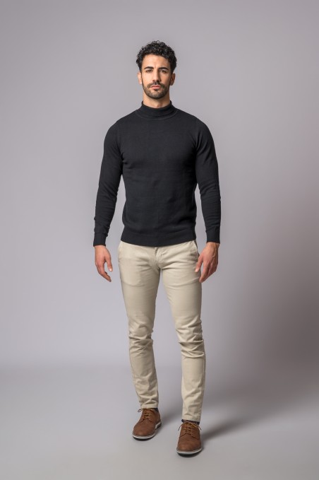 CAMISOLA GOLA ALTA PRETO