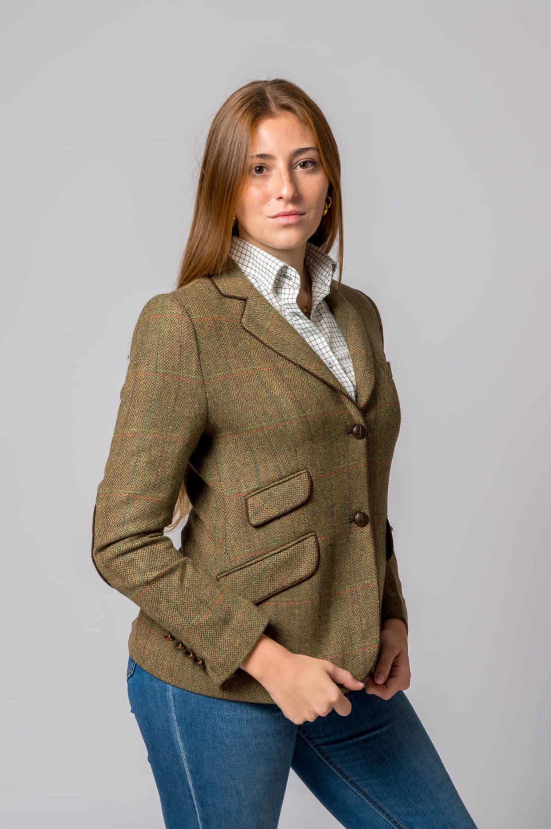 CASACO LÃ ESPIGA RAYA VERDE E LARANJA