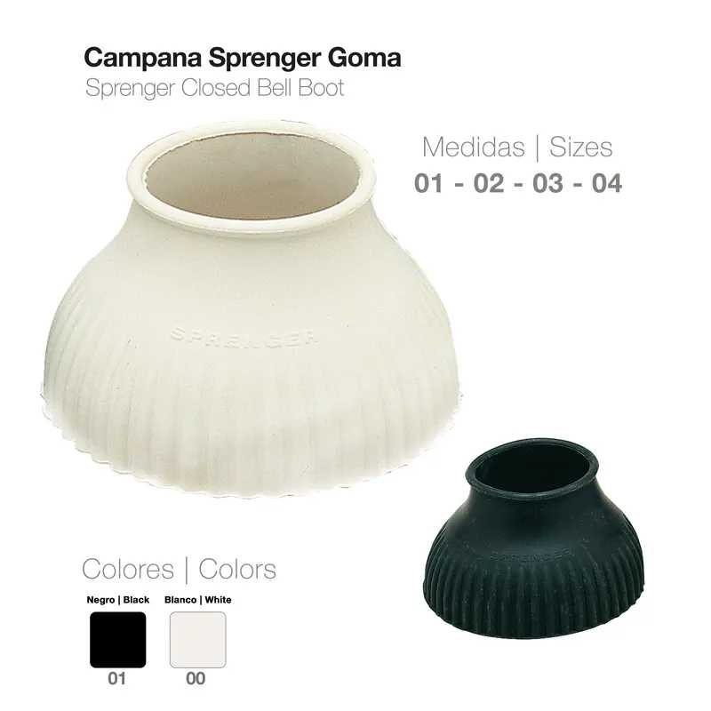 Campanas Sprenger Goma pretas e brancas com padrão texturizado