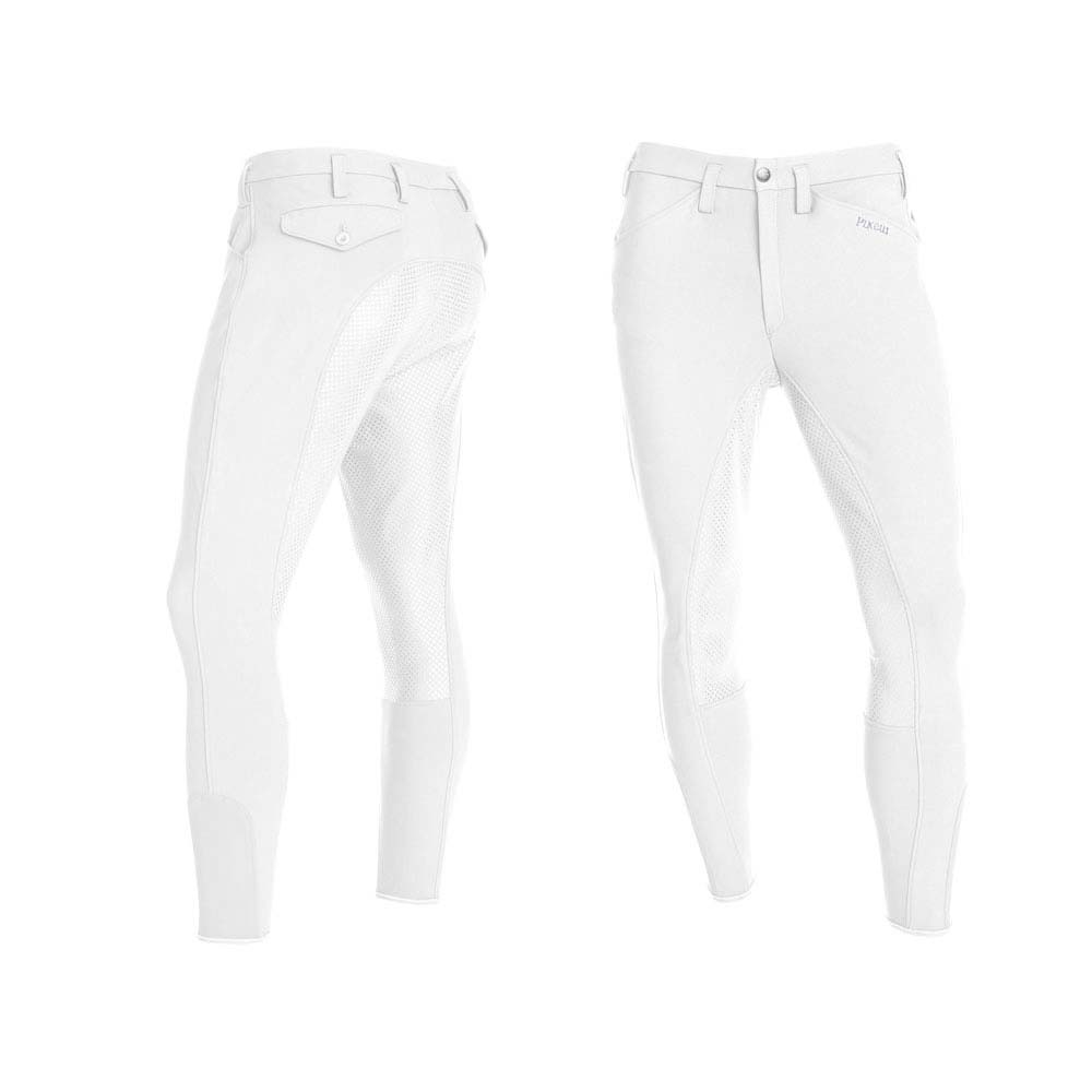 Calças brancas de equitação com detalhes texturizados e logótipo ESKADRON